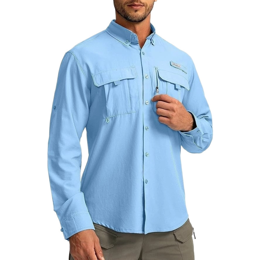 2026 Men's Outdoor LongSleeve Sun Protection Shirt Workwear Style Breathable QuickDrying Casual Solid Color TurnDown Collar Apparel 260127 - view 6