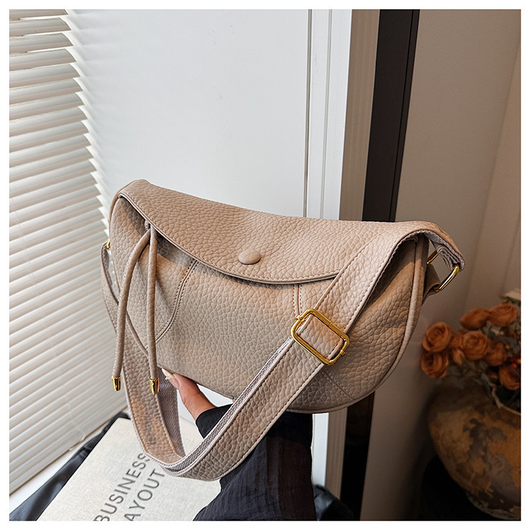 Brown Fashion Retro Leather Womens Shoulder Bag Girls Crossbody Pillow Bag Double Large Capacity Ladies Handbag 250121 - view 4