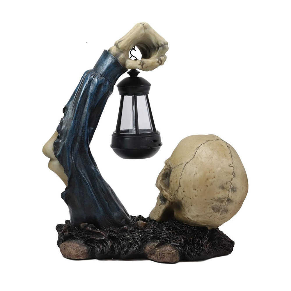 New Halloween Decorative Skull Lantern Resin Craft for Home and Outdoor Decoration Q261017 - view 4