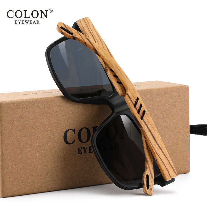 Oi Wood Women Sun glasses Square Sunglasses Wooden Eyeglasses polarized Red Lenses Mens GlassesT251213 - view 6