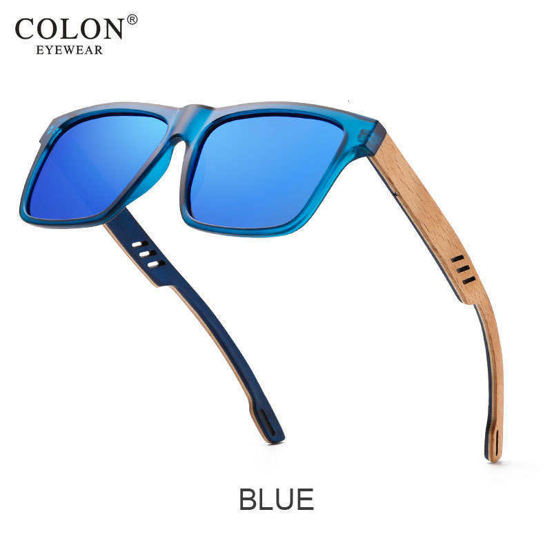 Oi Wood Women Sun glasses Square Sunglasses Wooden Eyeglasses polarized Red Lenses Mens GlassesT251213