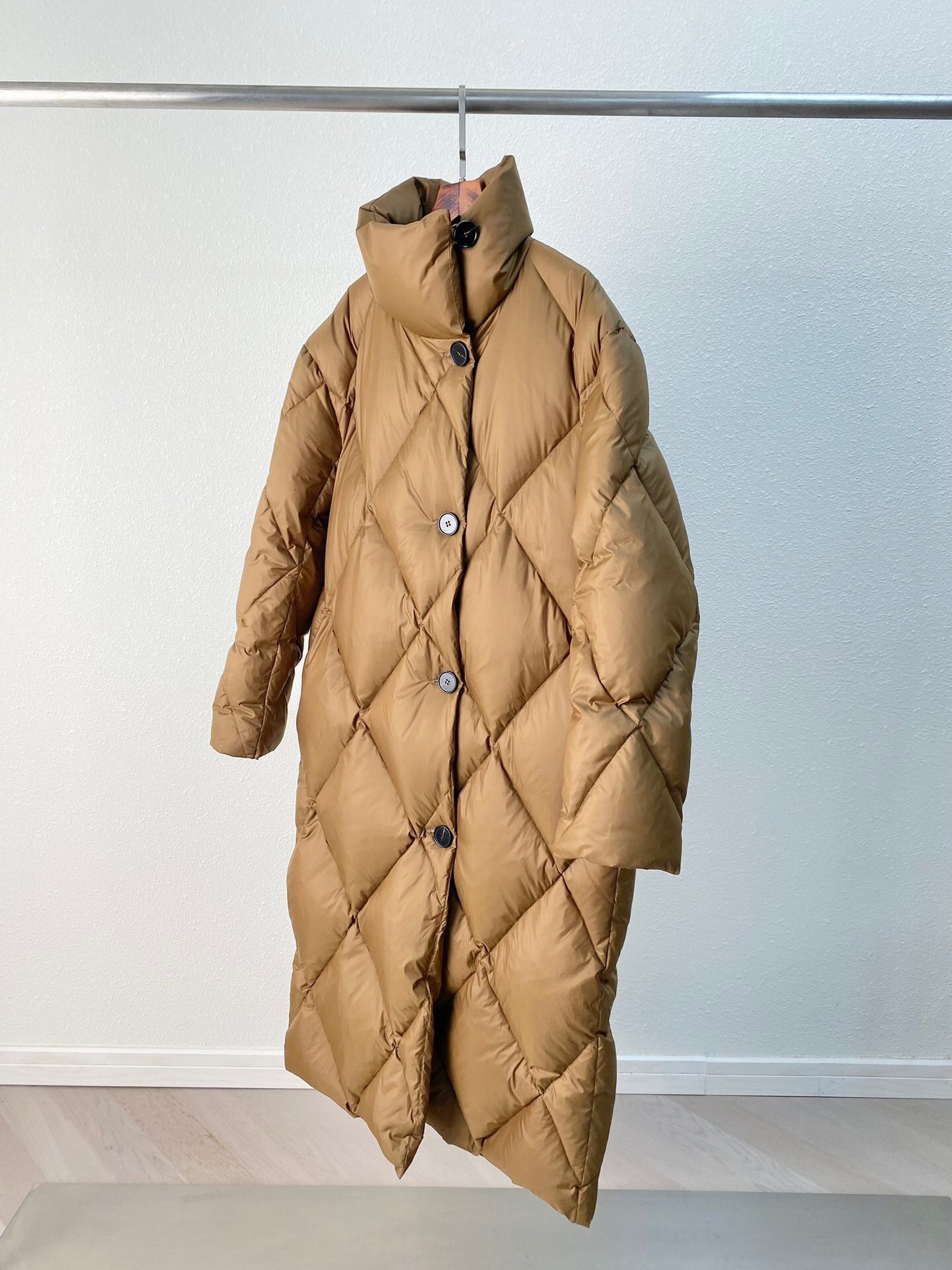 5349 Welfare Stand Collar White Duck Down Diamond Pattern n Oversized Long and Thick TwoColor Jacket 210923 - view 5