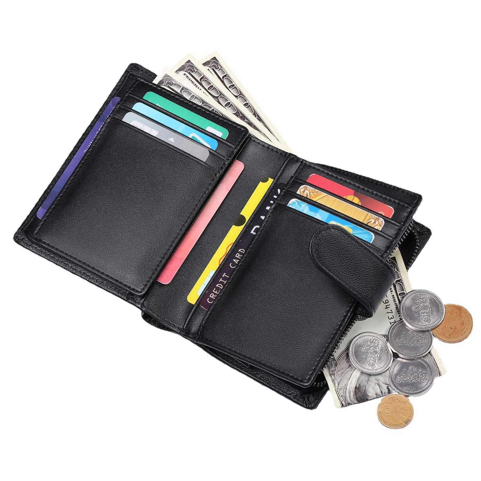 SENDEFN New Model RFID Men's Leather Short Wallet Money Clip Multi-functional Large Capacity Money Clip Q261017 - view 5