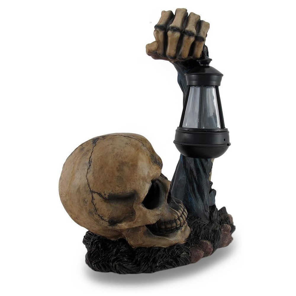 New Halloween Decorative Skull Lantern Resin Craft for Home and Outdoor Decoration Q261017 - view 3