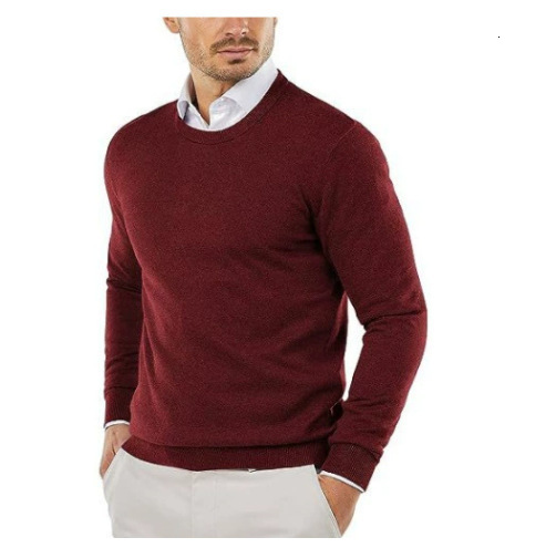 Mens Crew Neck Pullover Sweaters Long Sleeve Lightweight Knit Sweaters Outdoor Solid Color Oversize Dress Streetwear Man 250915 - view 8