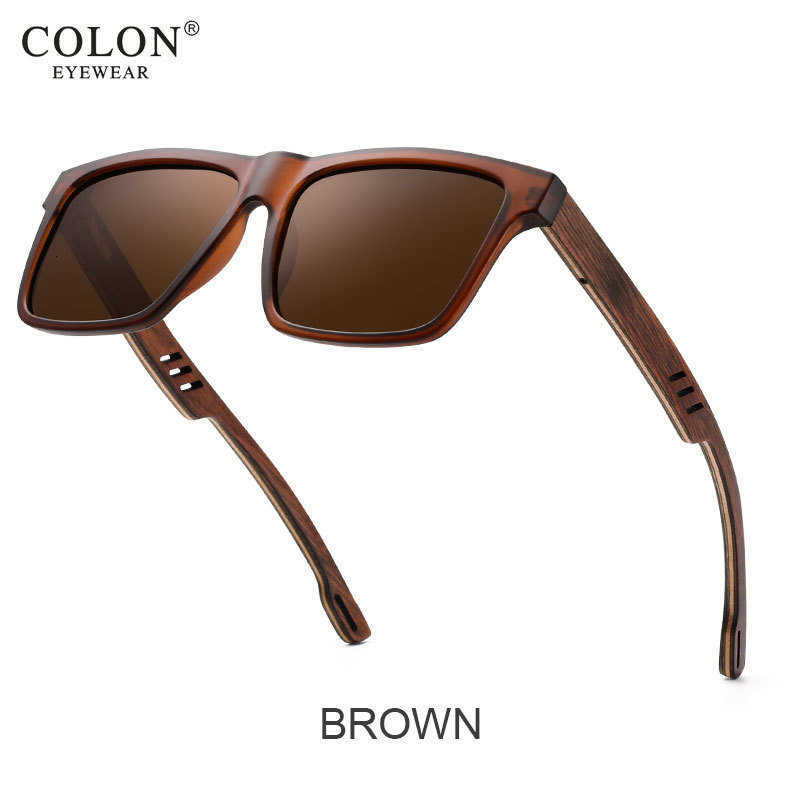 Oi Wood Women Sun glasses Square Sunglasses Wooden Eyeglasses polarized Red Lenses Mens GlassesT251213 - view 9