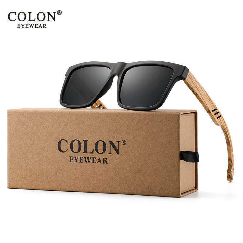 Oi Wood Women Sun glasses Square Sunglasses Wooden Eyeglasses polarized Red Lenses Mens GlassesT251213 - view 3