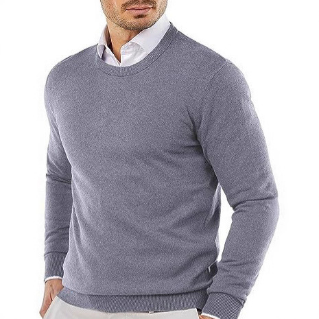 Mens Crew Neck Pullover Sweaters Long Sleeve Lightweight Knit Sweaters Outdoor Solid Color Oversize Dress Streetwear Man 250915 - view 3