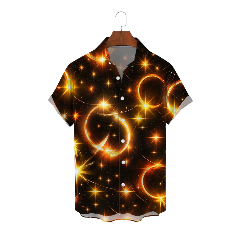 Men's Casual Short Sleeve Shirt with Personality Print - view 3