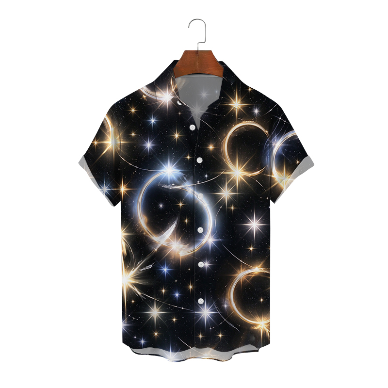 Men's Casual Short Sleeve Shirt with Personality Print - view 8
