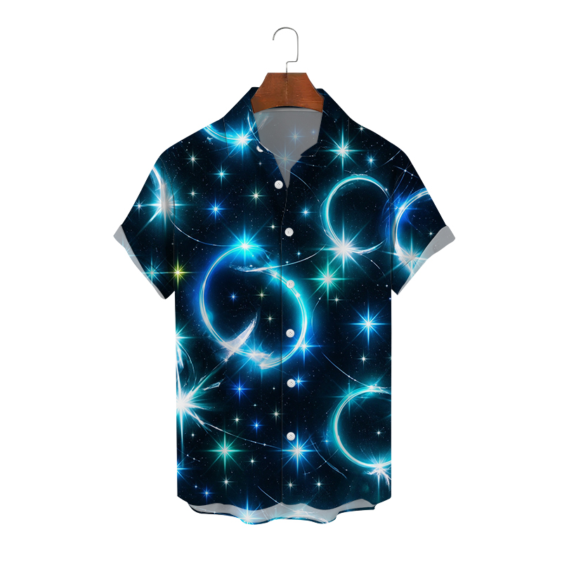 Men's Casual Short Sleeve Shirt with Personality Print - view 7