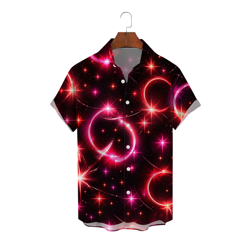 Men's Casual Short Sleeve Shirt with Personality Print - view 4