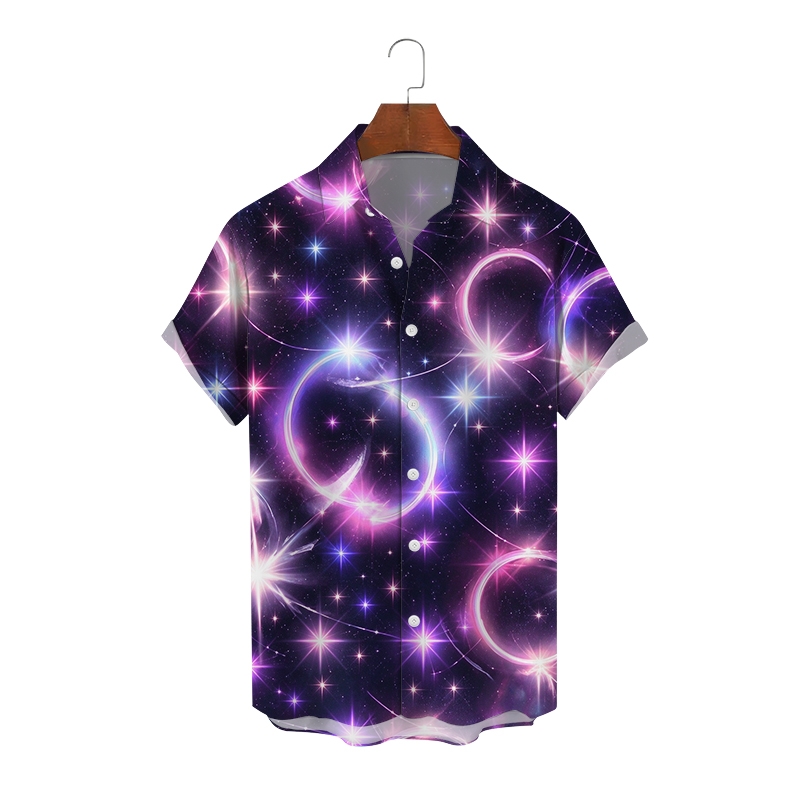 Men's Casual Short Sleeve Shirt with Personality Print - view 6