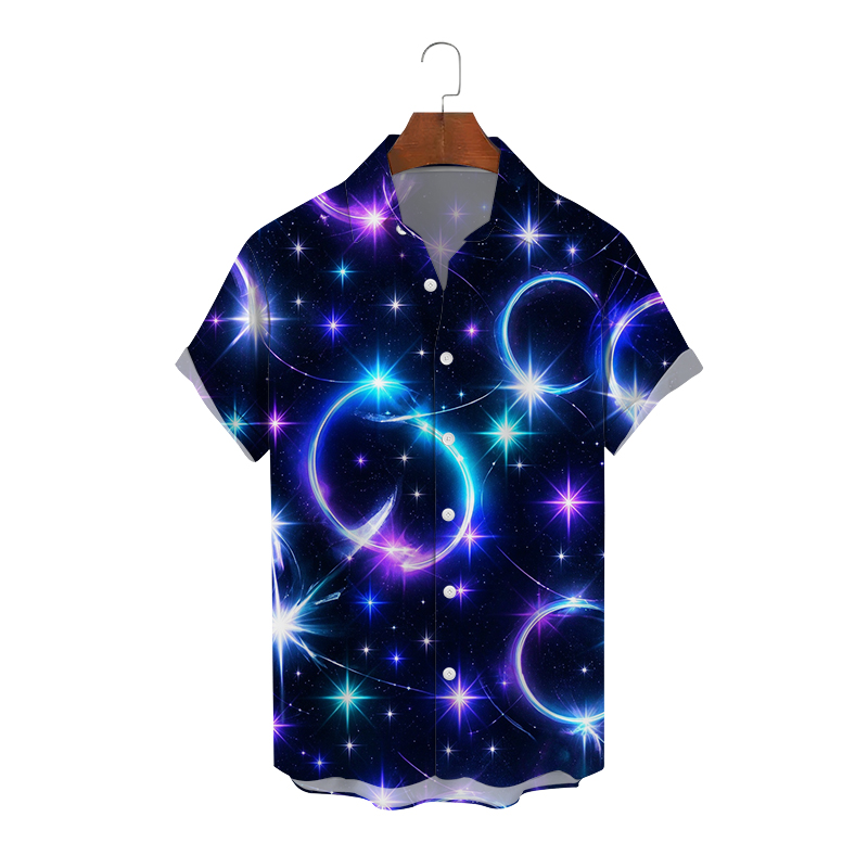 Men's Casual Short Sleeve Shirt with Personality Print
