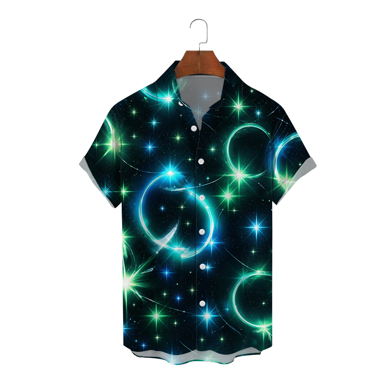 Men's Casual Short Sleeve Shirt with Personality Print - view 5