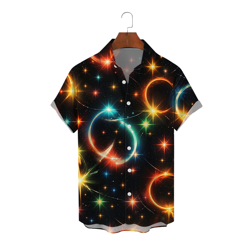 Men's Casual Short Sleeve Shirt with Personality Print - view 9