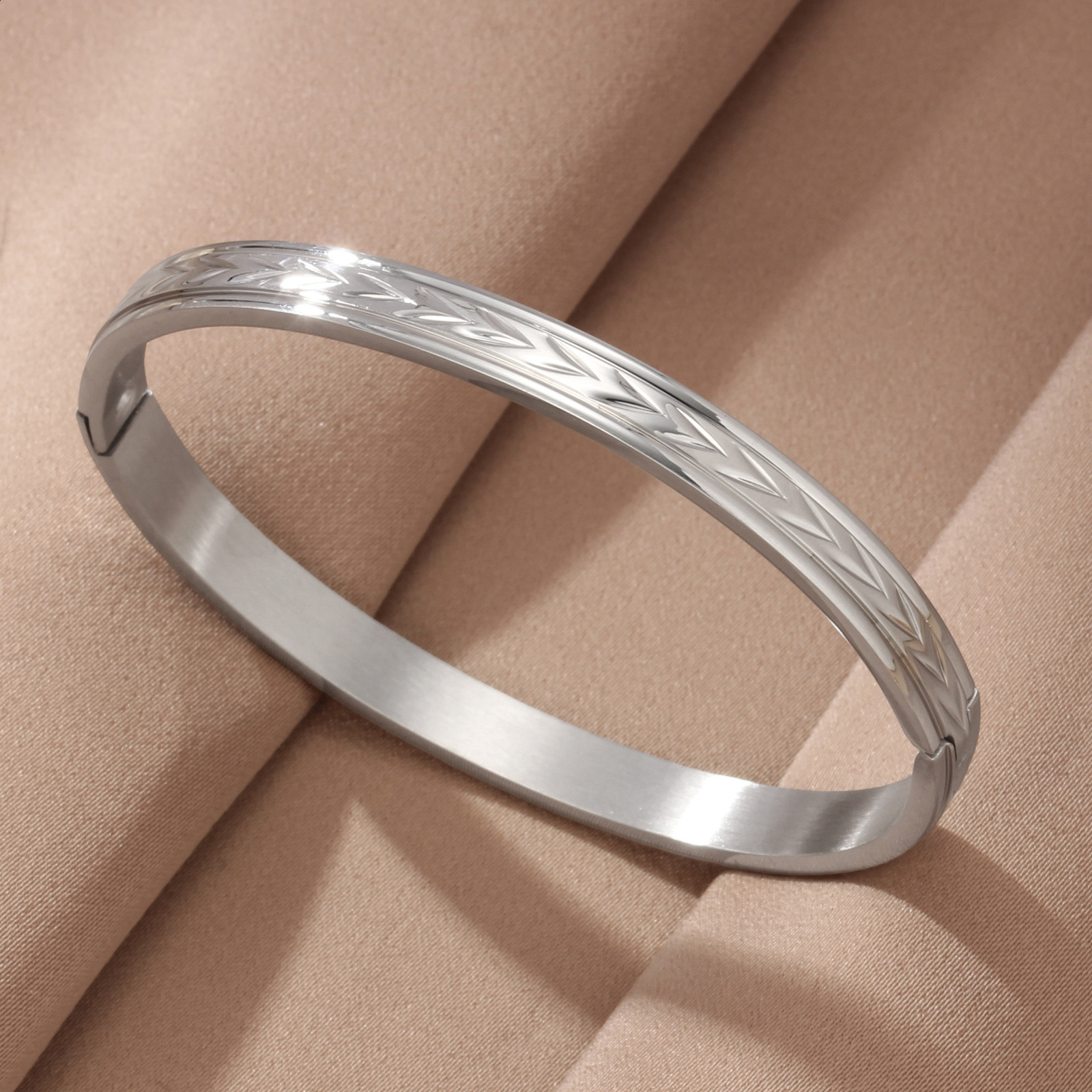 65MM Silver Plated White Wedding Girl Jewelry Bangles Ethiopian Africa Dubai Bracelets Man Women Classic Birthday Paty Gifts 260629 - view 5
