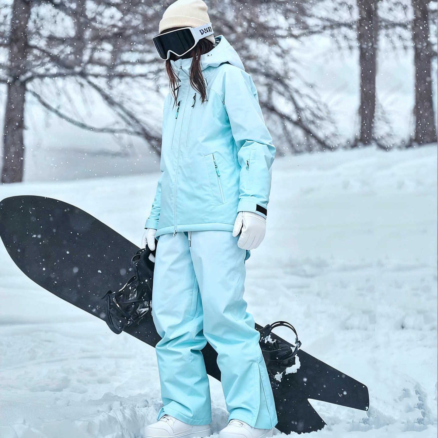 Waterproof Unisex Set Ski Suit Windproof Insulated Jacket Bib Pants for Snowboard Ski N260903