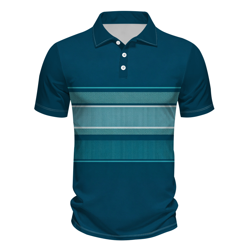 Stylish Mens Printed Polyester Blend Polo Shirt - Ideal for Both Workwear and Leisure Activities - view 4