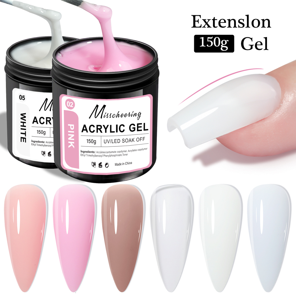 Luxury 2026 New 150G Transparent Jelly White Light Pink Nail Gel Acrylic Nail Art UV LED Gel Semi Permanent Varnish Extension Tool Fast Shipping X2610