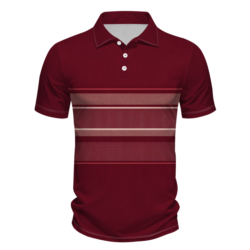 Stylish Mens Printed Polyester Blend Polo Shirt - Ideal for Both Workwear and Leisure Activities