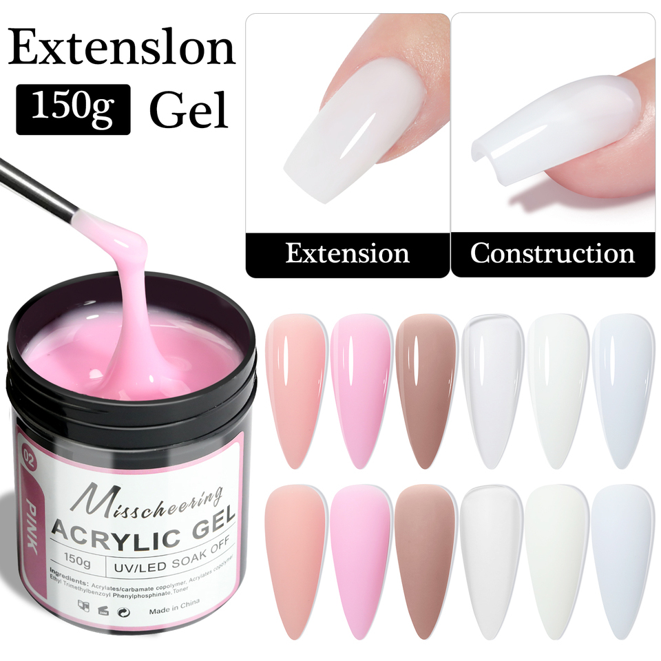 Luxury 2026 New 150G Transparent Jelly White Light Pink Nail Gel Acrylic Nail Art UV LED Gel Semi Permanent Varnish Extension Tool Fast Shipping X2610 - view 3