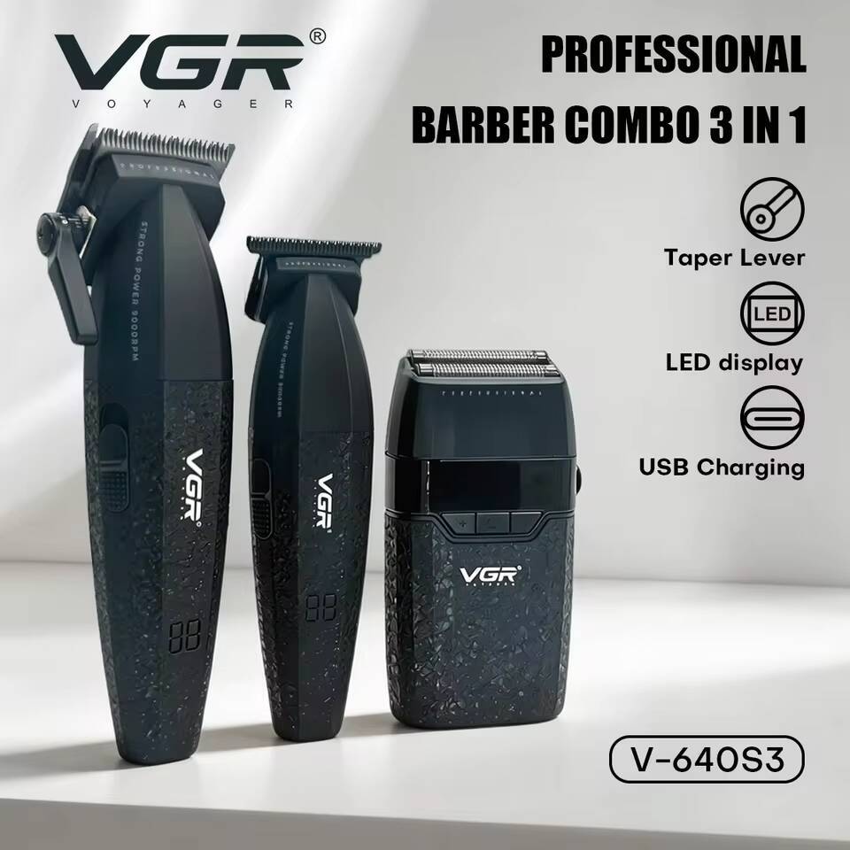 Luxury New VGR Trimmer Professional Adjustable Hair Cutting Machine 9000 RPM Cordless Clippers And Trimmers Set V-640 S3 Fast Shipping Y261023