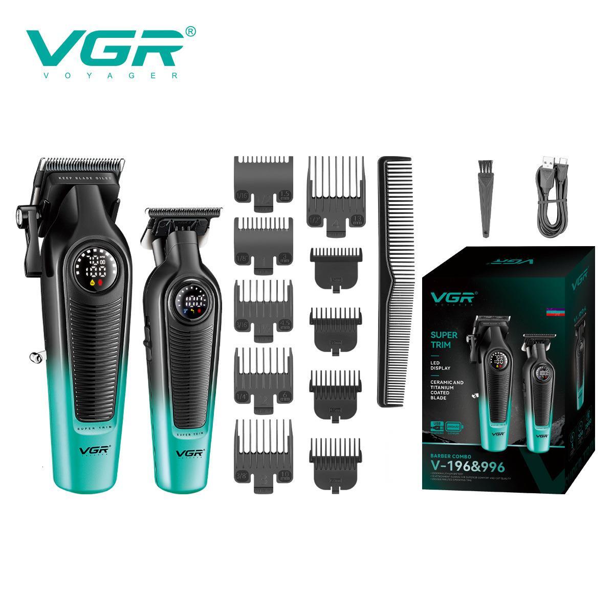 Luxury New Hair Trimmer VGR-196&996 Professional Clipper DLC LED Display Cordless USB Ceramic Men's Haircut Hair Trimmer Machine Fast Shipping Y2 - view 7