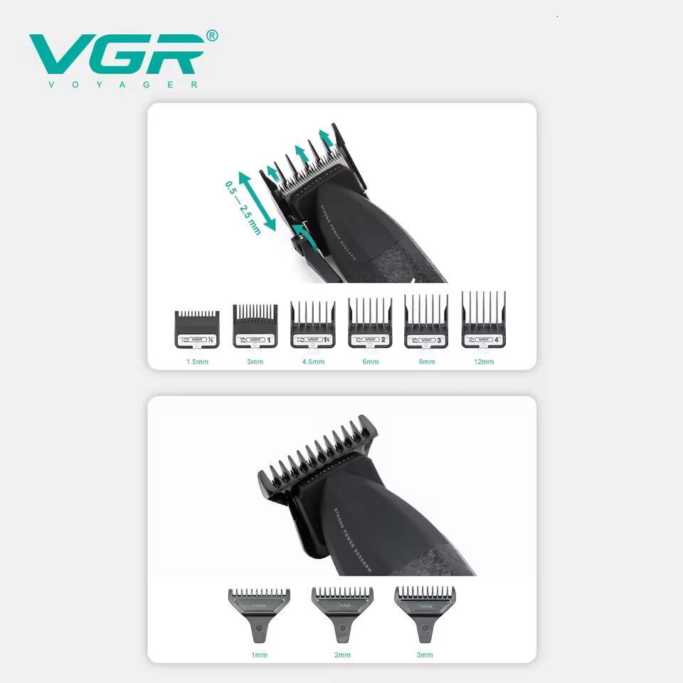 Luxury New VGR Trimmer Professional Adjustable Hair Cutting Machine 9000 RPM Cordless Clippers And Trimmers Set V-640 S3 Fast Shipping Y261023 - view 5