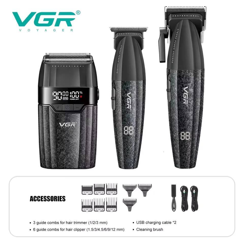 Luxury New VGR Trimmer Professional Adjustable Hair Cutting Machine 9000 RPM Cordless Clippers And Trimmers Set V-640 S3 Fast Shipping Y261023 - view 6