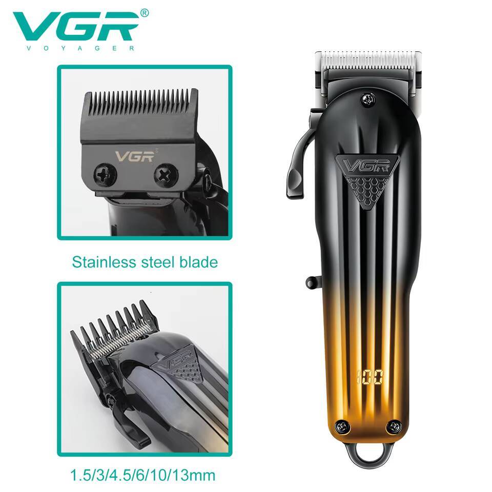 Luxury New VGR-644 Gradient Cutting Combination Shaver Rechargeable Professional Men's Hair Clipper Carving Electric Pusher Fast Shipping Y261023 - view 4