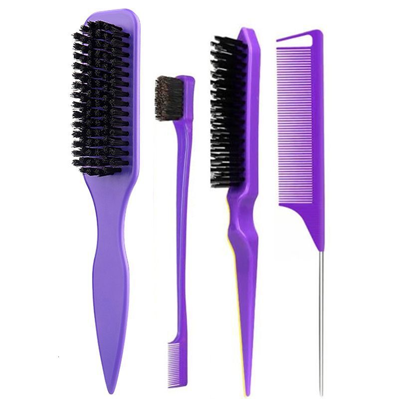 Luxury New Bristle Slick Back Hair Brush For Sleek Ponytail Bun Smoothing Hair Brushes Flyaways Edge Control - Backcombing Fast Shipping Y261023 - view 9