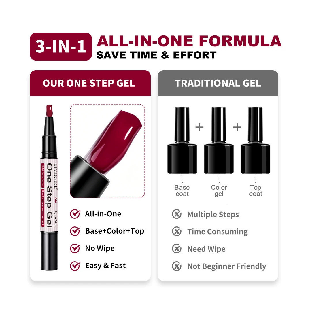 Luxury 2026 New 48 Colors One Step Gel Set Nail Polish Color Base No Wipe Top Coat Three-In-One Functional Gel UV Lamp Nail Art Kits Fast Shipping X26 - view 4