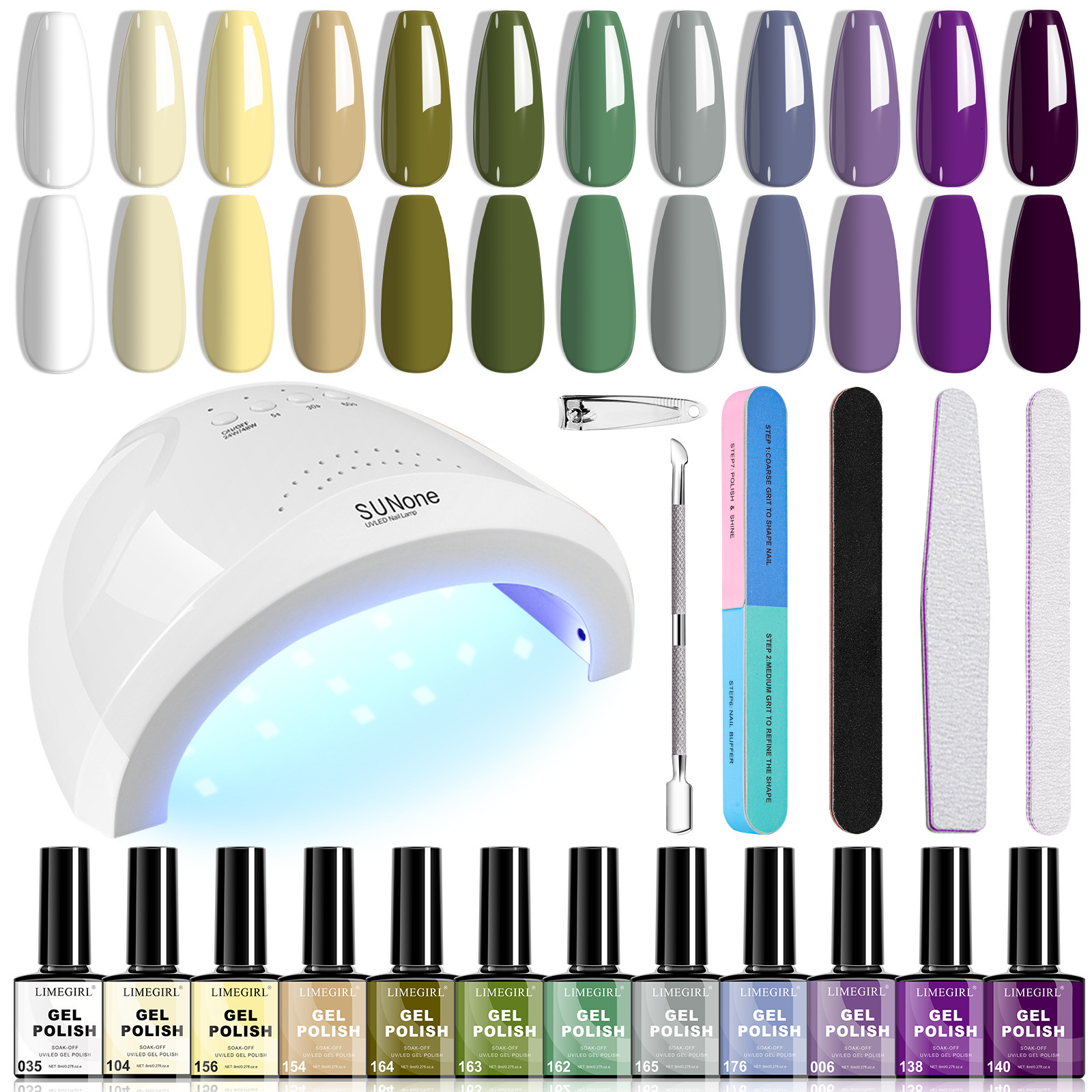 Luxury 2026 New Polish Gel Tool Set 12 Colors Gel UV Curing Lamp Nail File Polishing Block Cuticle Pusher Nail Clippers Nail Art Kits Fast Shipping X2 - view 6