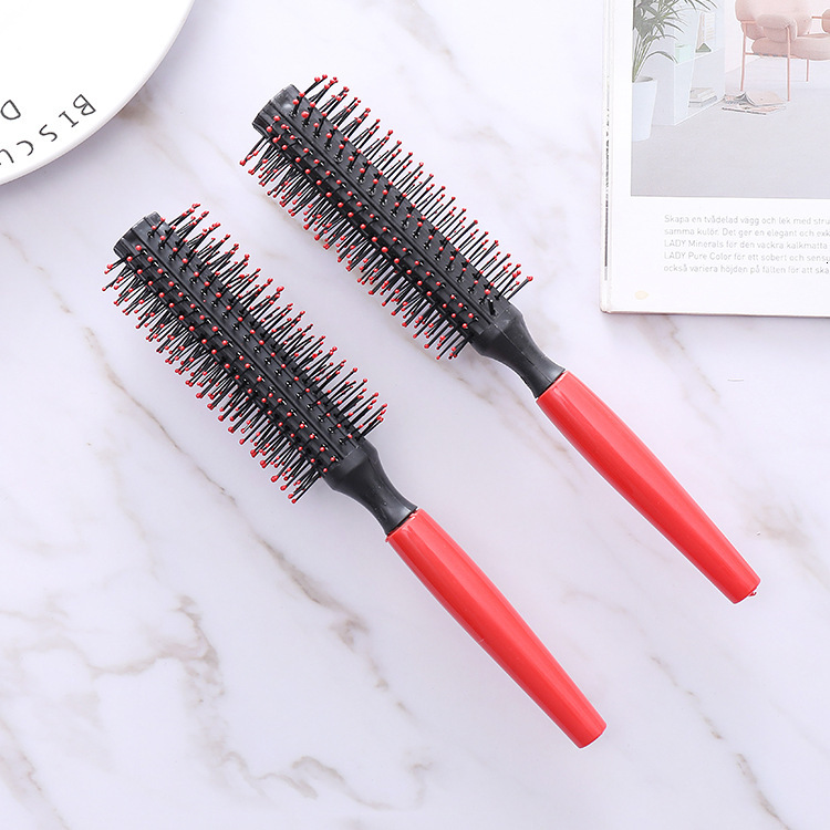 Luxury New Professional Anti-Static Cylindrical Hair Brushes Bristle Curly Styling Round Nylon Teeth Roller Comb Special For Real Hair Free Shipping Y - view 3