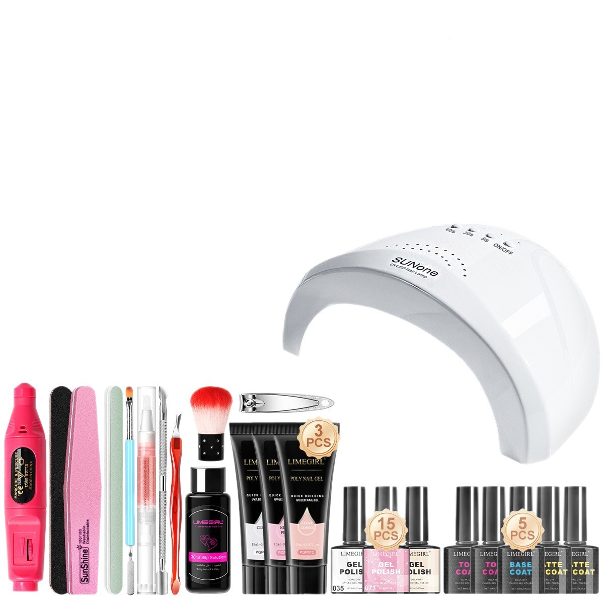 Luxury 2026 New Nail Art Kits Art Tool Set 18 Colors Gel 15 Polish Extension Gels Grinder Nail Lamp Drill Accessories Fast Shipping X261024 - view 7