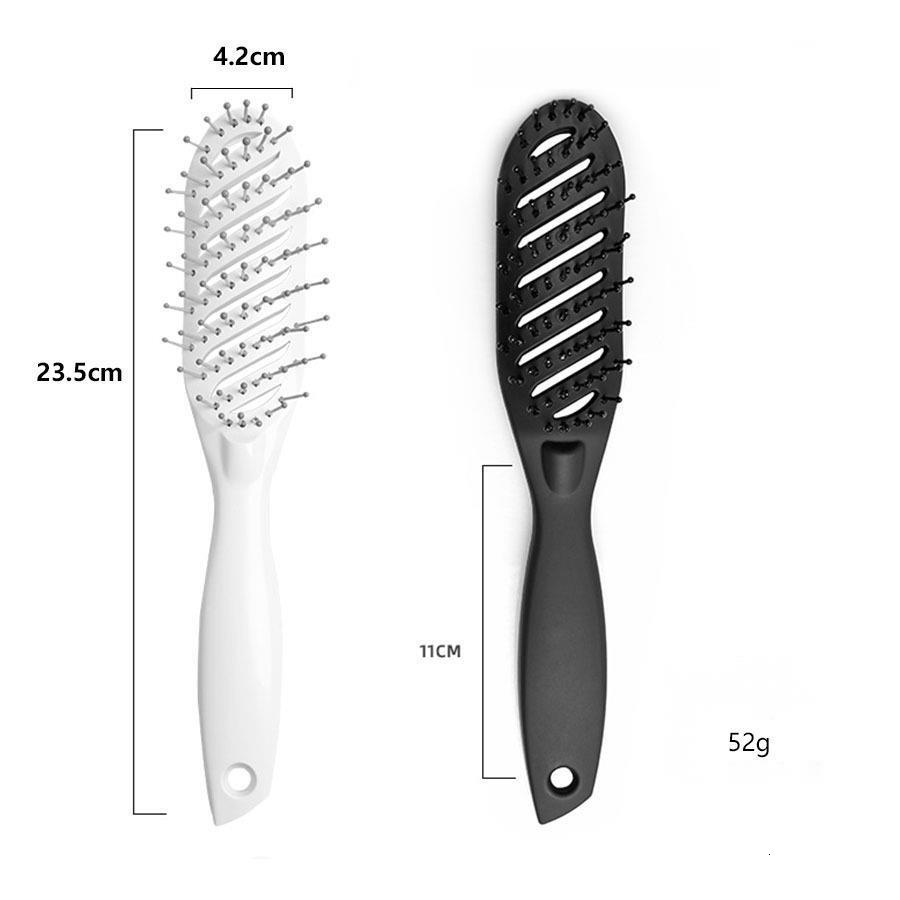 Luxury New Styling Curly Hair Salon Massager Detangling Drying Anti Static Curved Vent Brush Scalp Massage Comb Hair Brushes Fast Shipping Y261026 - view 7