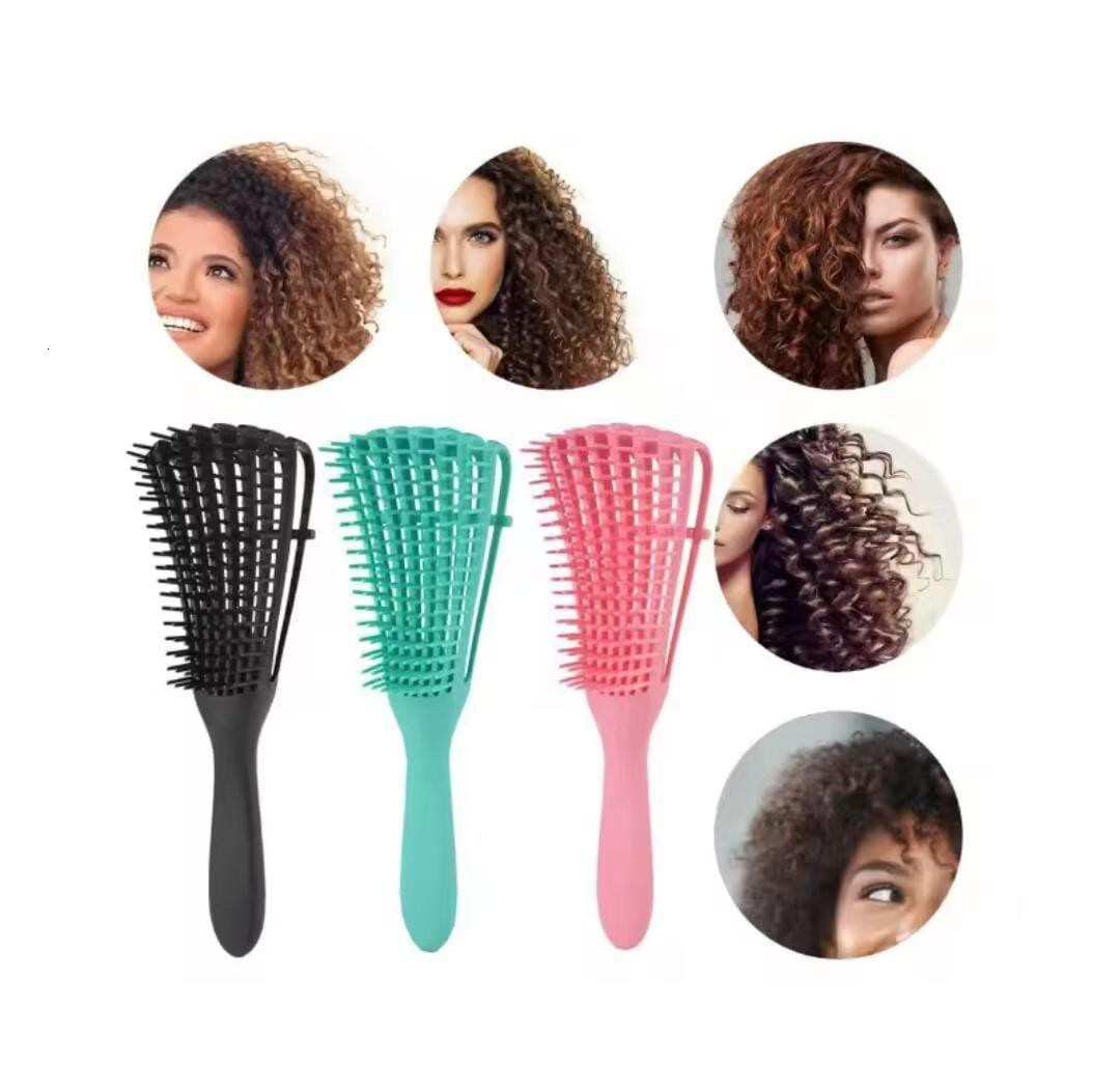 Luxury New Scalp Massage Winding To Sag Anti-Static Wet Curl Brush Salon Hairdressing Tool Special For Real Hair Wigs Fast Shipping Y261026 - view 4
