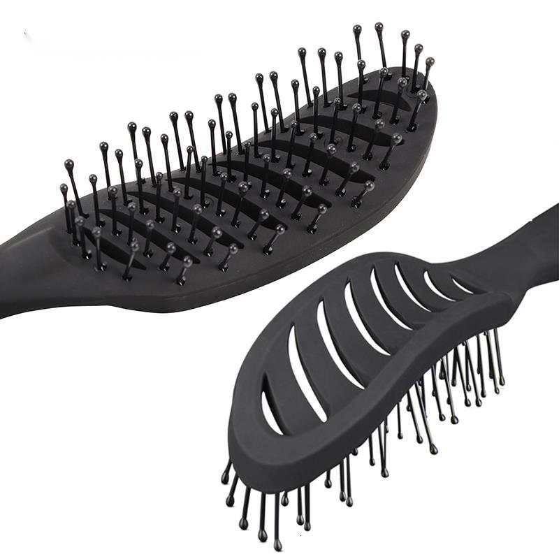 Luxury New Styling Curly Hair Salon Massager Detangling Drying Anti Static Curved Vent Brush Scalp Massage Comb Hair Brushes Fast Shipping Y261026 - view 4
