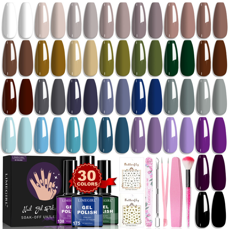 Luxury 2026 New 60 Colors Nail Gel Set Popular Hard Nail Polish Removable UV Gel No Wash Matte Top Base Coat Nail Dryer Lamp Fast Shipping X261026 - view 6