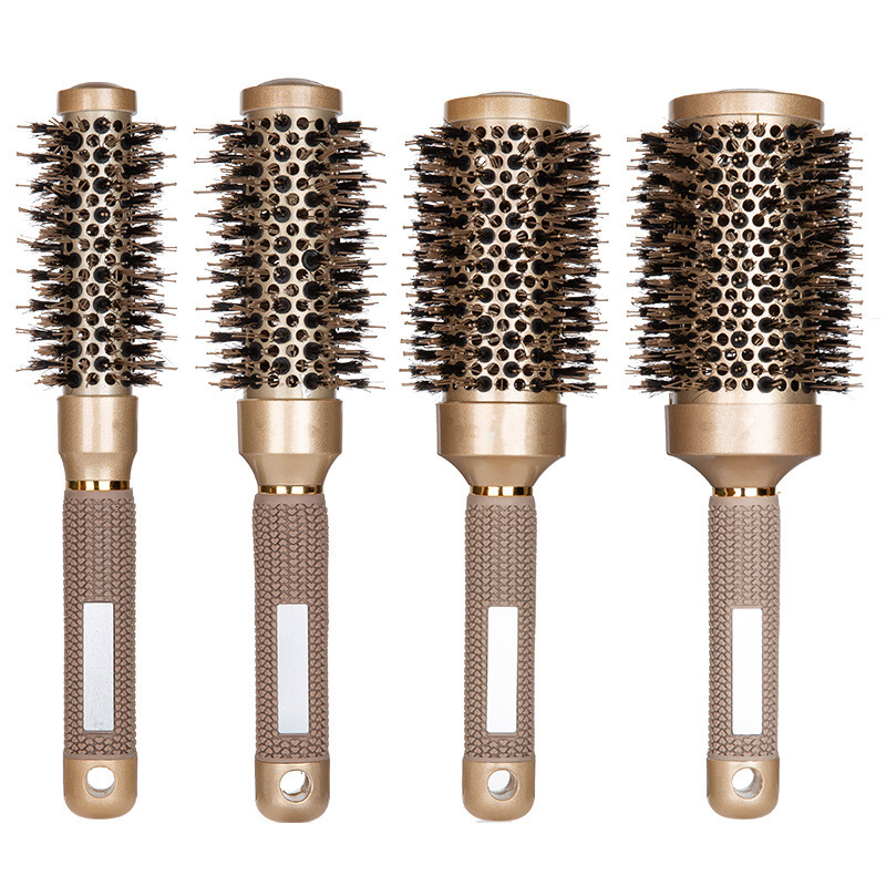 Luxury New Aluminum Tube Barrel Curling Anti Static Round Pro Barber Hair Rolling Brush Salon Styling Tools Hair Brushes Free Shipping Y261025 - view 7