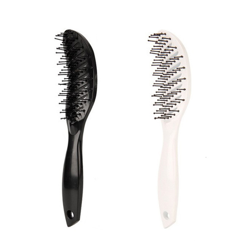 Luxury New Styling Curly Hair Salon Massager Detangling Drying Anti Static Curved Vent Brush Scalp Massage Comb Hair Brushes Fast Shipping Y261026 - view 6