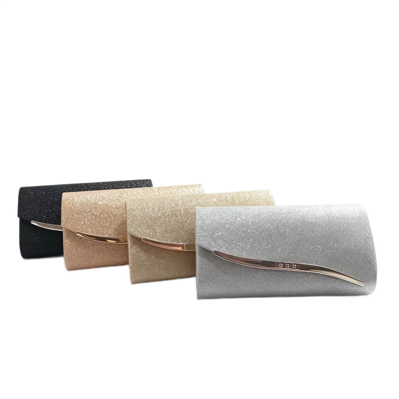 Champagne gold and silver glitter evening bag women's clutch metal embellishment ious n suitable for formal occasions parties 250401 - view 6