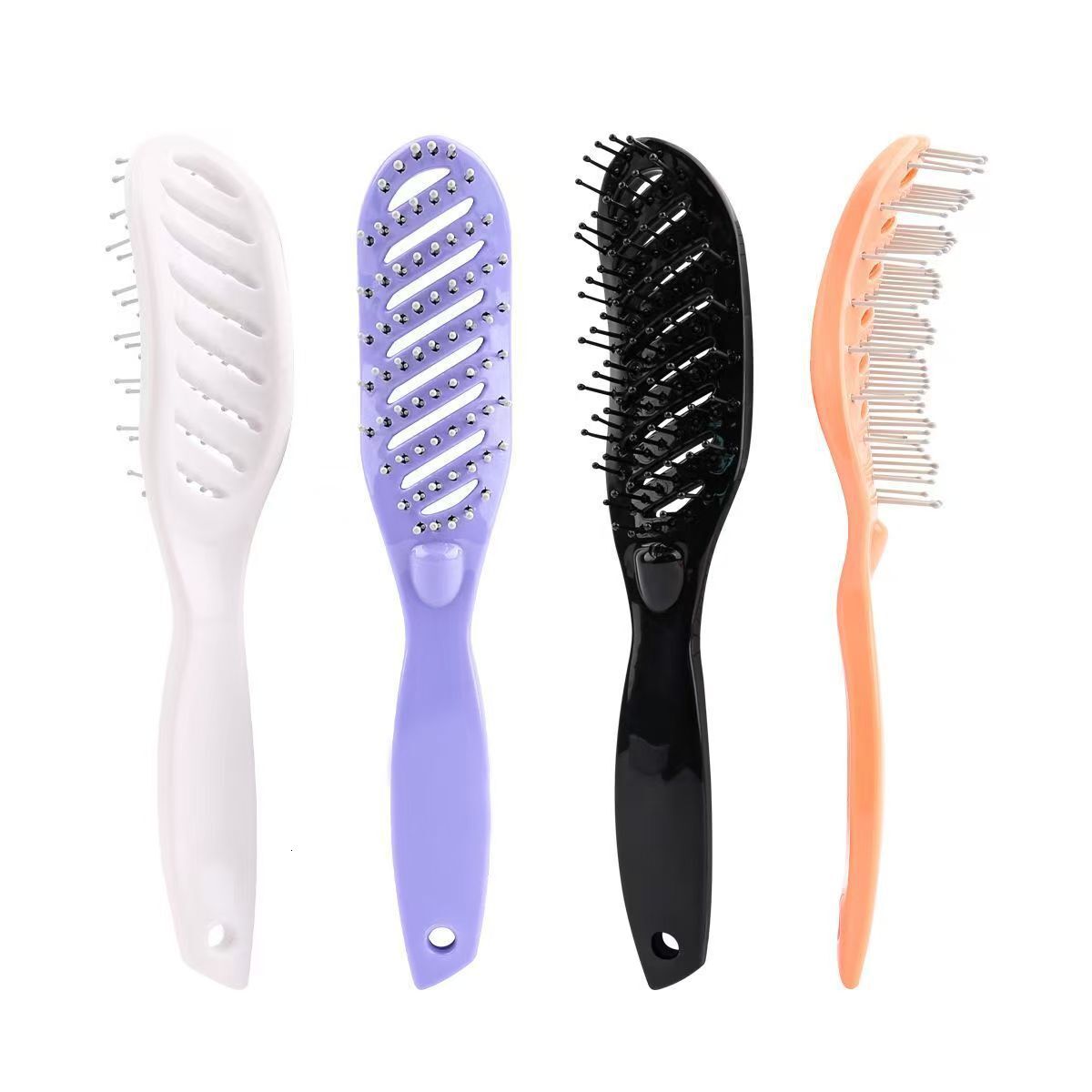 Luxury New Styling Curly Hair Salon Massager Detangling Drying Anti Static Curved Vent Brush Scalp Massage Comb Hair Brushes Fast Shipping Y261026