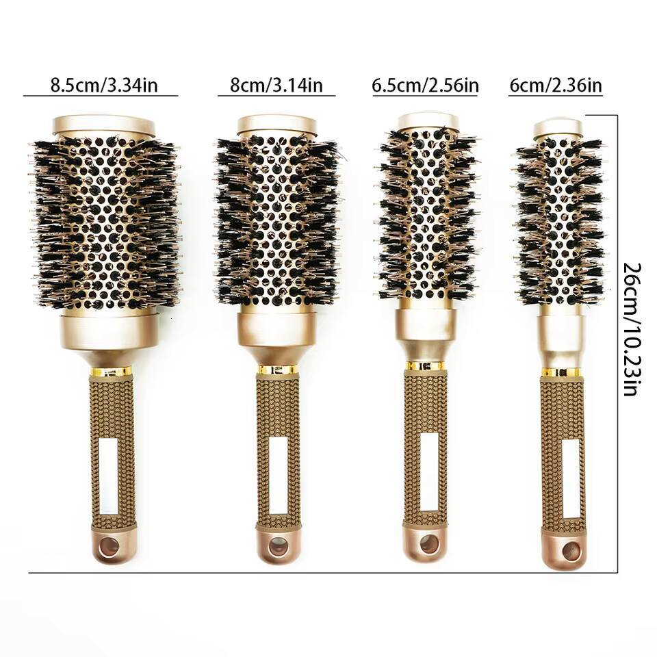 Luxury New Aluminum Tube Barrel Curling Anti Static Round Pro Barber Hair Rolling Brush Salon Styling Tools Hair Brushes Free Shipping Y261025 - view 6