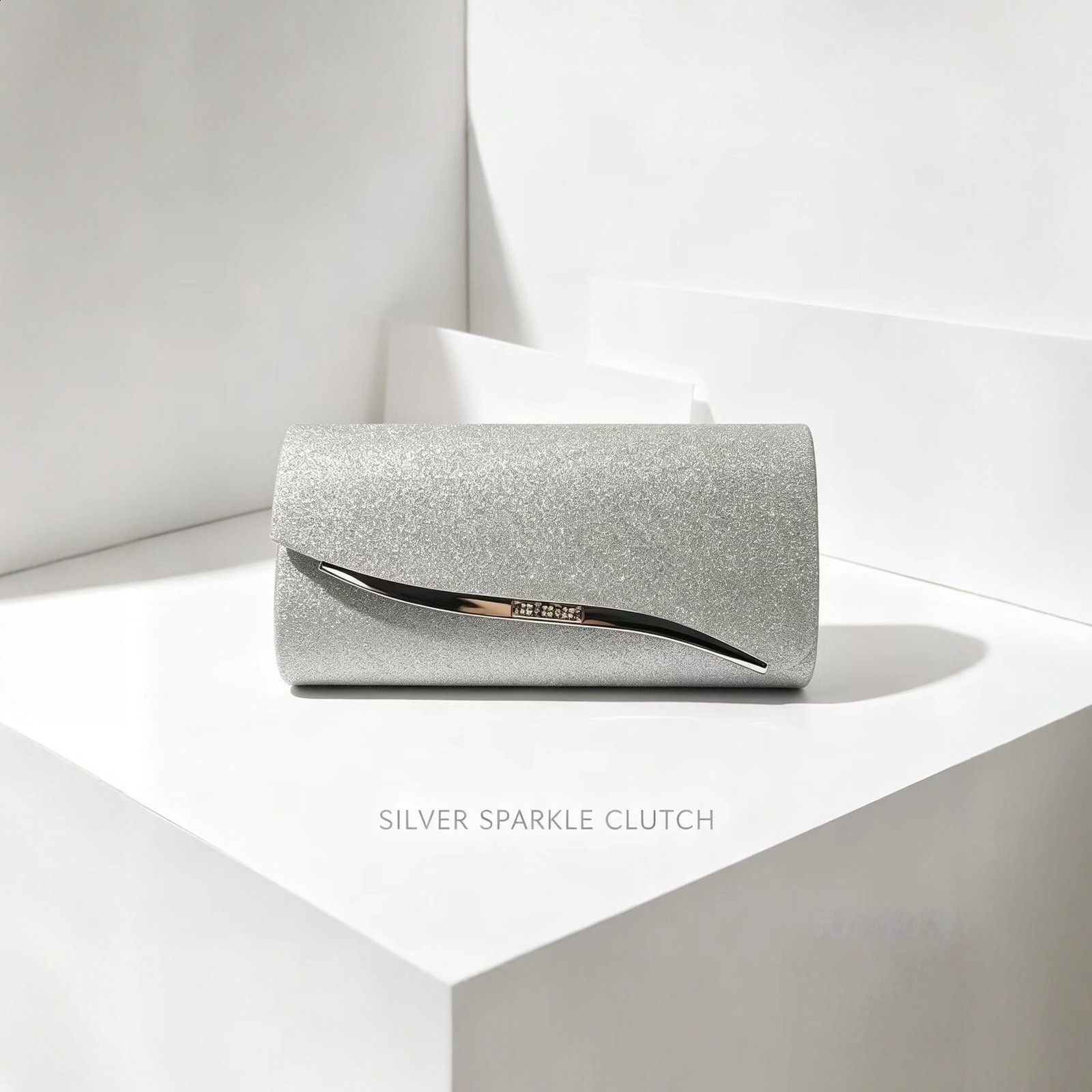 Champagne gold and silver glitter evening bag women's clutch metal embellishment ious n suitable for formal occasions parties 250401 - view 4