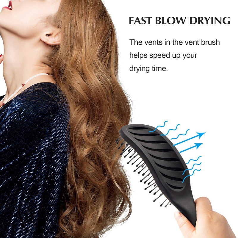 Luxury New Curved Vent Hair Styling Brush Hair Brushes AntiStatic Detangling Scalp Massager Comb Salon Drying Hairdressing Tool Free Shipping Y261026 - view 5
