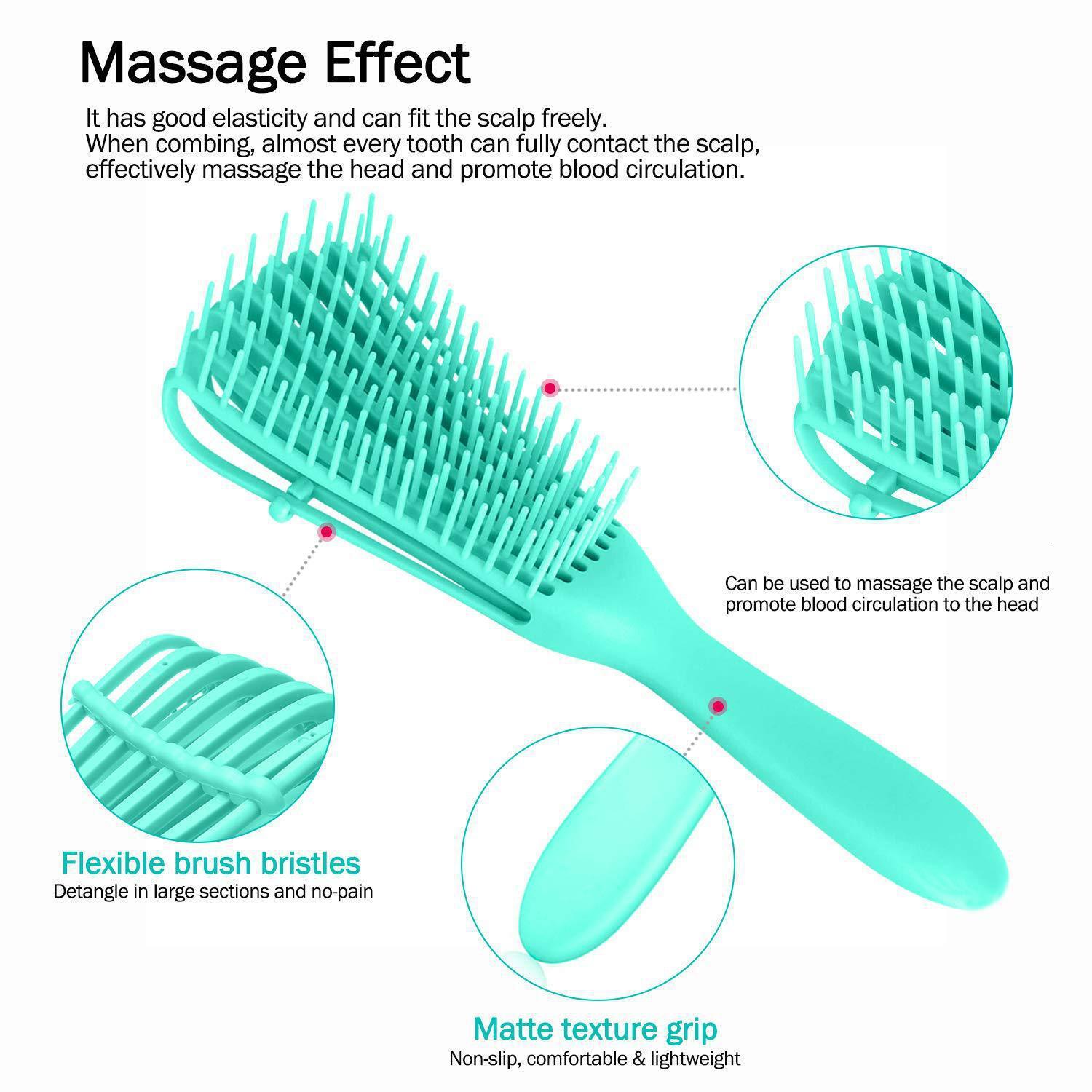 Luxury New Scalp Massage Winding To Sag Anti-Static Wet Curl Brush Salon Hairdressing Tool Special For Real Hair Wigs Fast Shipping Y261026 - view 7