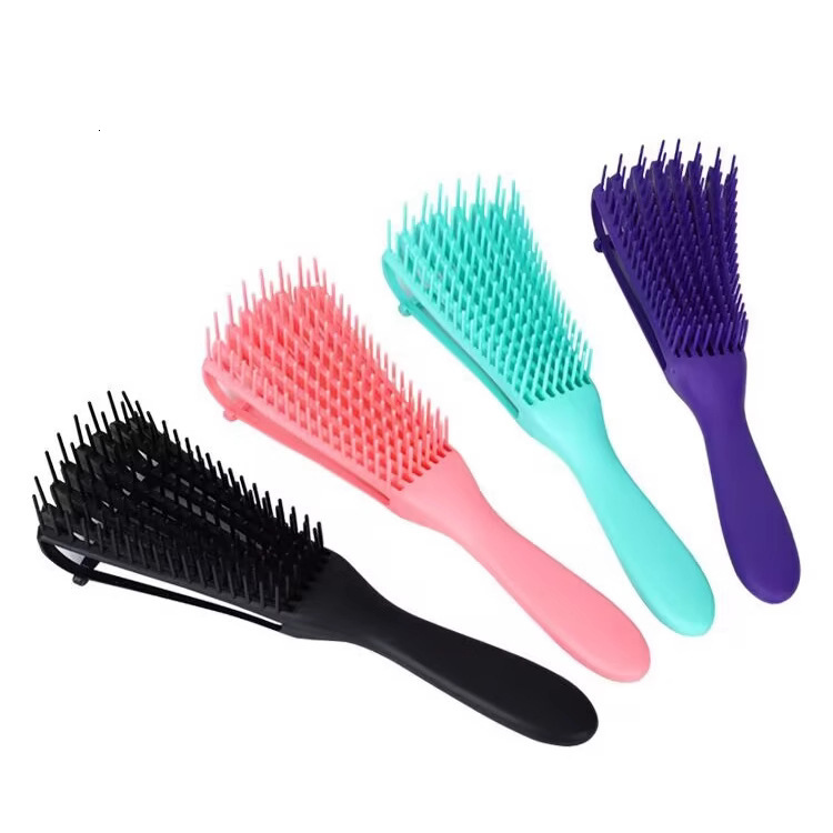 Luxury New Scalp Massage Winding To Sag Anti-Static Wet Curl Brush Salon Hairdressing Tool Special For Real Hair Wigs Fast Shipping Y261026