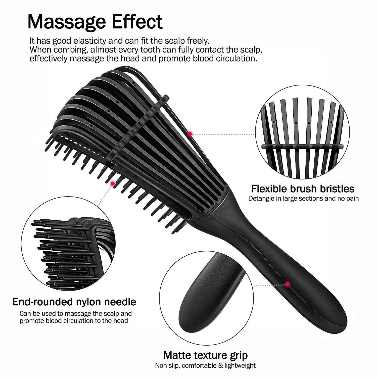 Luxury New Scalp Massage Winding To Sag Anti-Static Wet Curl Brush Salon Hairdressing Tool Special For Real Hair Wigs Fast Shipping Y261026 - view 6
